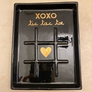 Catch All Dish “Tic Tac Toe” Black and Gold